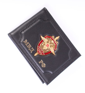 Обложка на удостоверение МВД гербом (матовая) 